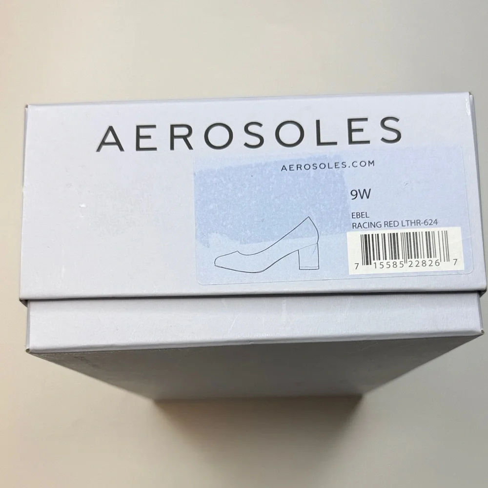 Aerosoles Ebel Dress Mid Heel Pumps- Red - Size 9W Wide Width